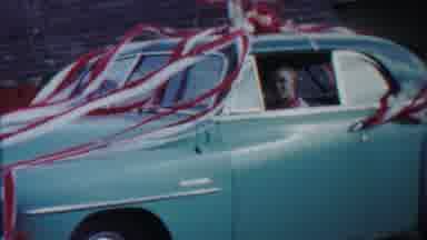 Cheyenne County Kansas (1958): Blue Ribbon Decorated Car Holding God Name Passes