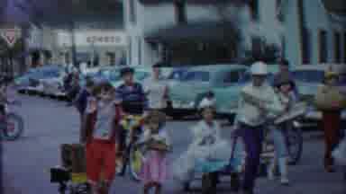 Cheyenne County Kansas (1958): Group Of Kids Wearing Square Dance Costumes Walk