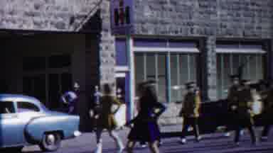 Cheyenne County Kansas (1958): A Group Of Bandmasters And Other Walking Around The