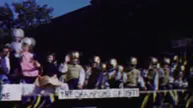 Cheyenne County Kansas (1958): Parading On A Float Marching Bad On A Blue Car