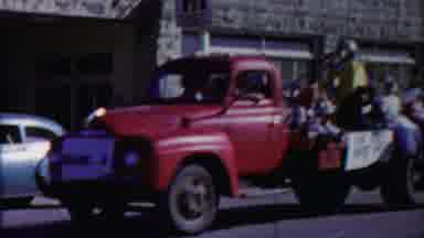 Cheyenne County Kansas (1958): Kids Sitting On Red Parade Truck On A Bright Sunny