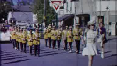 Cheyenne County Kansas (1958): Street Parade With Marching Band In Yellow Uniforms