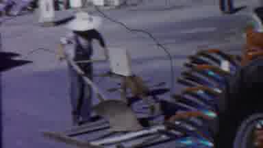 Cheyenne County Kansas (1958): A Man Pulling The Machine With His Power And Nicely