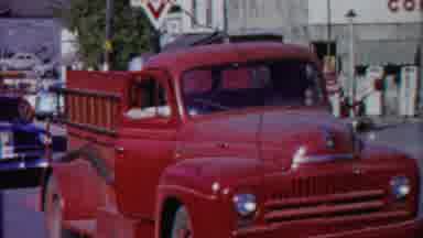 Cheyenne County Kansas (1958): A Red Truck With A Ladder Attached To Its Bed Is