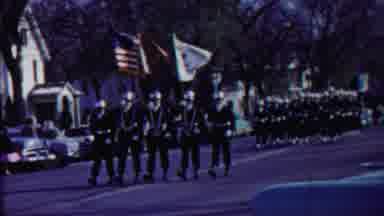 Cheyenne County Kansas (1958): Armed Military Troop Marches Down Street In Front