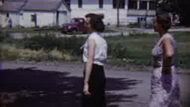 Saint Francis Kansas (1958): Two Moms Hanging Out Outdoors
