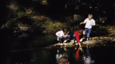Saint Francis Kansas (1958): Children Look At Their Reflection On The River