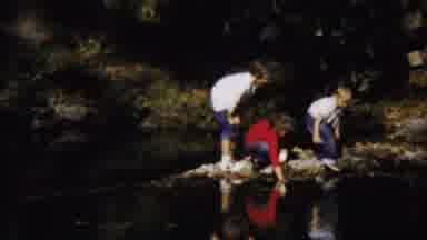 Saint Francis Kansas (1958): Four Young Children Playing Looking Touching Water In