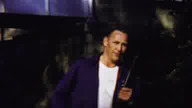 Saint Francis Kansas (1958): Man With A Gun In Front Of People Entering In