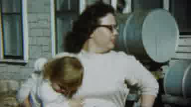 Chadron Nebraska (1959): Man And Women Outdoors Holding Two Small Children Near