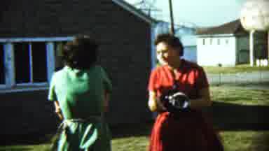 Chadron Nebraska (1959): A Couple Of Ladies Are Enjoying Outside The House Area