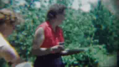 Chadron Nebraska (1959): A Family Member Are Enjoying The Food With Outside The