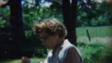 Chadron Nebraska-1959: Middle Aged Woman Wearing Glasses And Eating Outdoors