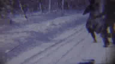 Chadron Nebraska (1959): Old Snowball Fight In The Road With A Man And Woman