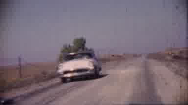 Cheyenne County Kansas (1959): Approaching View Of Blue And White Car On Highway