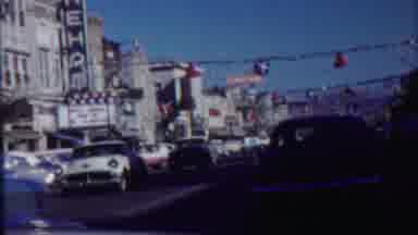 Saint Francis Kansas (1959): View Of Blue And Red Streamers Over Traffic On A