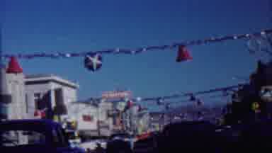 Saint Francis Kansas (1959): View Of Red And Blue Streamers Over Traffic On A