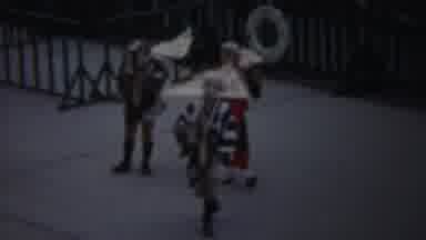 Yokohama Japan (1954): Band Instruments Kids Flag Dancing Music
