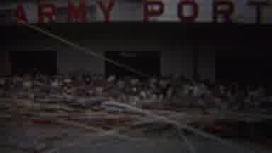 Yokohama Japan (1954): Red White And Blue Streamers Wave And Wind At Army Port On