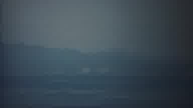 Yokohama Japan-1954: Hazy Sea View From Ship Deck With Chain-Link Railing