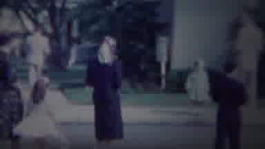 South Bend Indiana (1958): Mothers And Their Kids Cross The Street To Attend