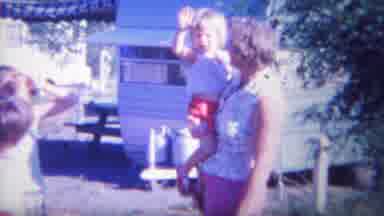 Yellowstone Wyoming (1967): Cute Baby Girl Waves Her Hand To Say Bye