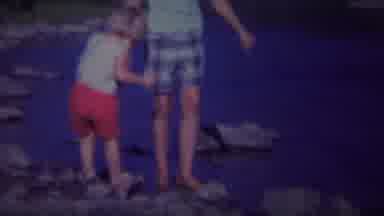 Yellowstone Wyoming (1967): Young Little Girl Almost Trip While On The River