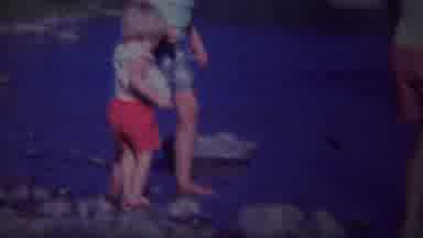Yellowstone Wyoming (1967): Kids Step Carefully Over Rocks In Path To Rocky Lake