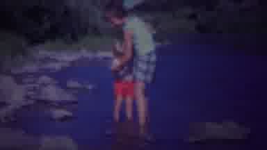 Yellowstone Wyoming (1967): Girl Wearing Green Shirt And Toddler Wearing White