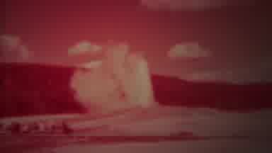 Yellowstone Wyoming (1967): Geyser Shoots Water High Into Air People Standing