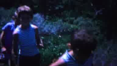 Yellowstone Wyoming (1967): Three Happy Boys In Blue And White Walking In Nature