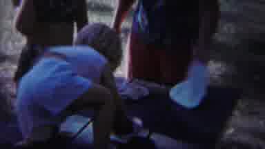 Yellowstone Wyoming (1967): Child In Cowboy Attire Plays Outside