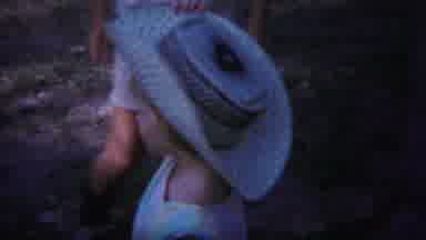 Yellowstone Wyoming (1967): Small Child Takes Off Cowboy Hat And Gives It To A Kid