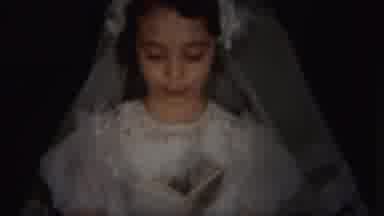 Westville New Jersey (1951): Girl Wearing White Holy Communion Dress And Veil