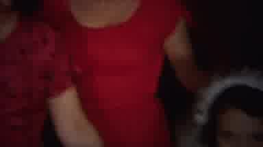 Westville New Jersey (1951): Two Middle Aged Women In Red Dresses Smile And Stand