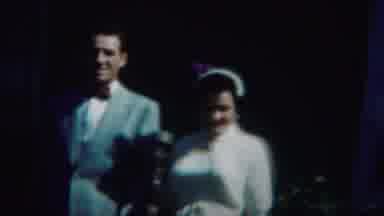 Westville New Jersey (1951): Man And Woman Walking Down Steps In Formal Wear