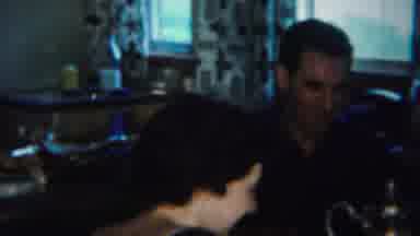 Westville New Jersey (1951): Man Wearing Black Shirt Talks To Woman Wearing Black