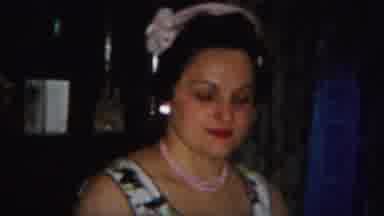 Westville New Jersey (1951): Woman Wearing White Hat And Earrings Holds White Lace