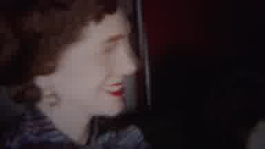 Westville New Jersey (1951): Woman Wearing Blue Dress Holds Arms After Throwing