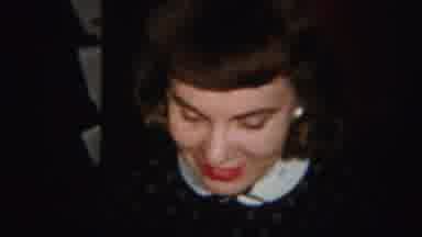 Westville New Jersey (1951): Woman Wearing Black Polka Dot Dress Looks At Camera