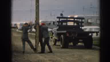 Ephesus Turkey (1962): Three Men Are Working Together To Get A Large Object