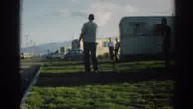 Ephesus Turkey (1962): People Pitching Horseshoes In Trailer Park Mountains In