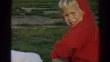 Ephesus Turkey (1962): Child In Red Sweatshirt Pets Labrador In The Yard With