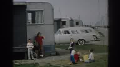 Ephesus Turkey (1962): Kids Hanging Out Outside Trailer Homes With Friends