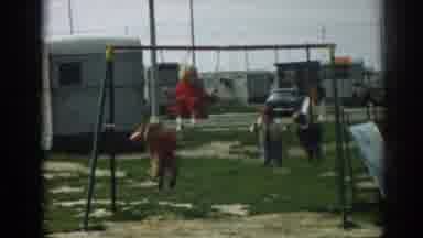 Ephesus Turkey (1962): Camping Park Playground Swingers Showing One Kid Different