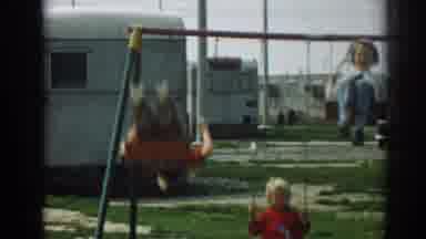 Ephesus Turkey (1962): Happy Children Play On A Playground Together In A Trailer