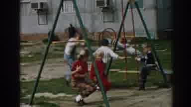 Ephesus Turkey (1962): Girls And Boys Play On A Swing Set With A Slide In The