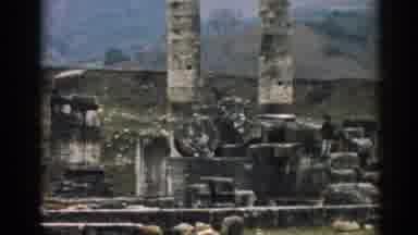 Ephesus Turkey (1962): Ruins Of Ancient Stone Temple Located In Beautiful Mountain