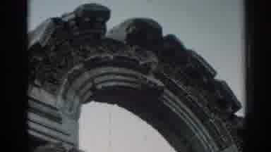 Ephesus Turkey (1962): A Burnt Out Church With A Sign In The Front Of It During
