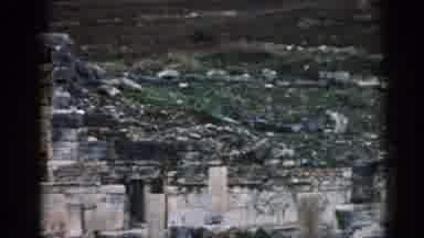 Ephesus Turkey (1962): View Of Grey Hillside Stone Ruins On A Cloudy Day